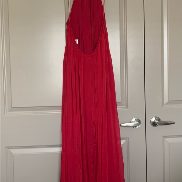 Lily’s Kloset Halter Top Wide Leg Jumpsuit. Color is Wine. - Picture 5 of 6